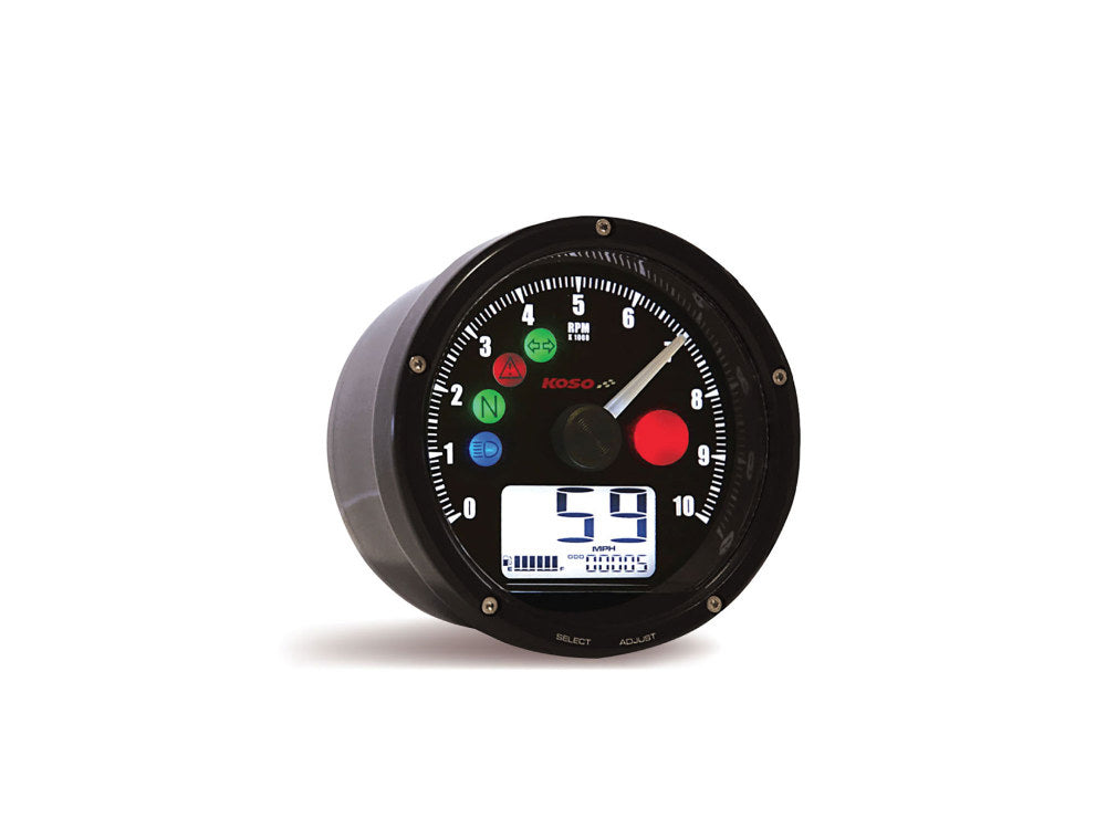 3-3/8in. Digital Speedometer with Tachometer - Black. - Koso