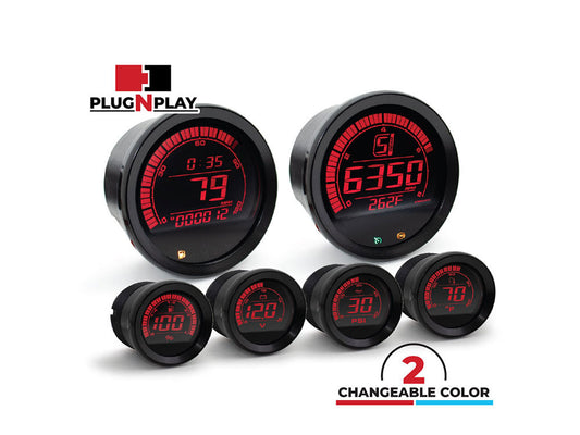 Speedometer & Tachometer - 6 Gauge Kit - Black. Fits Touring 2004-2013 with Fairing. - Koso