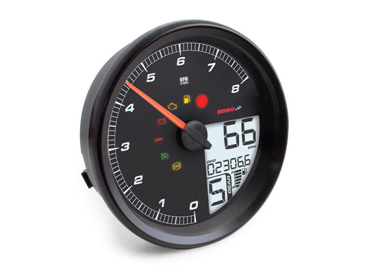 4-1/2in. Tank Mount Speedometer with Tachometer - Black. Fits Softail 2011-2017, Road King 2014up & Dyna Switchback, Custom & Fat Bob 2012-2017. - Koso