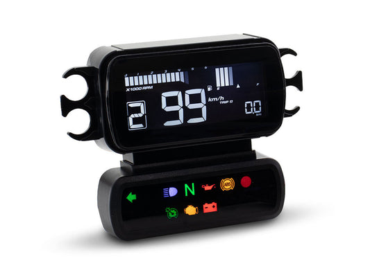 Speedometer/Tachometer - Black. Fits Softail 2004-2010, Dyna 2004-2011, Sportster 2004-2013 & Road King 2004-2013 when Running Late Model Breakout/Street Bob Gauge Housing - Koso