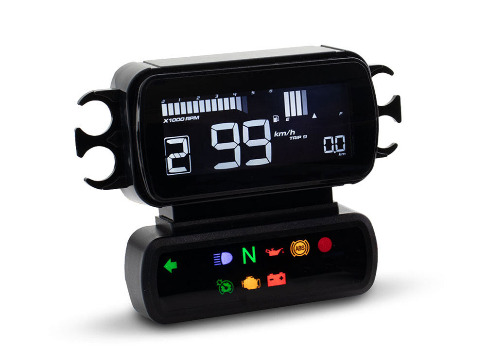 Speedometer/Tachometer - Black. Fits Softail 2011-2017, Dyna 2012-2017, Sportster 2014-2021 & Road King 2014up when Running Late Model Breakout/Street Bob Gauge Housing - Koso