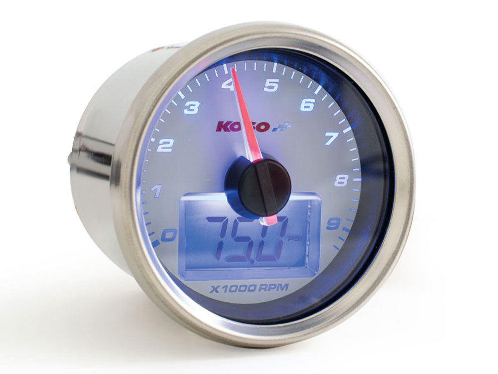 2-3/8in. Digital Tachometer - Silver. - Koso