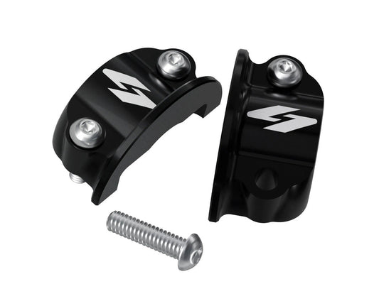 Pro-Line Perch Half Clamps - Black. Fits Softail 1984-2024, Dyna 1991-2017, Most Touring 1982-2024, Sportster 1982-2003 & FXR 1982-1994 - Kraus Moto