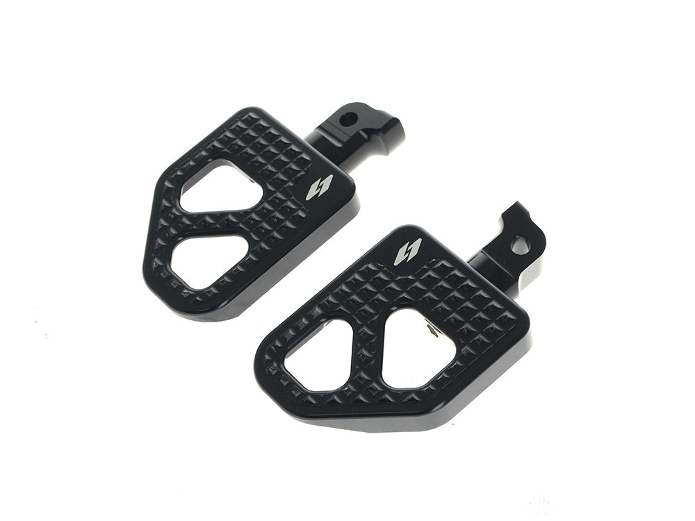Max Lean Mini Rider Floorboards - Black. Fits Front on Indian Chief Dark Horse, Chief Bobber Dark Horse 2022up & Scout 2015up - Kraus Moto