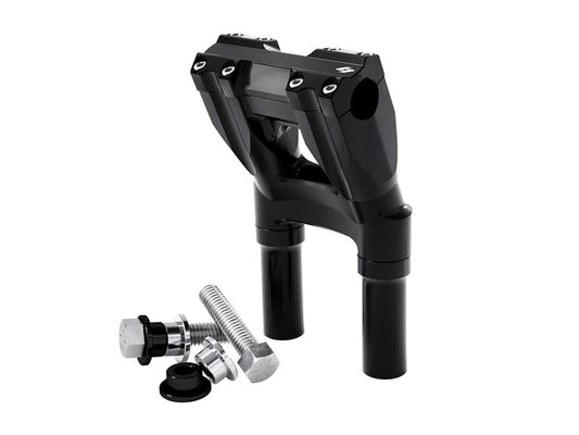 10in. Kickback x 1-1/8in. Clamp Isolated Riser Kit - Black. Fits Indian Cruiser 2022up. - Kraus Moto