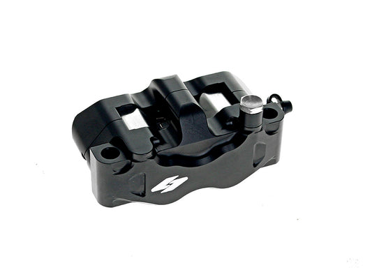 Right Hand Front RT3 Series Radial 4 Piston Caliper - Black - Kraus Moto