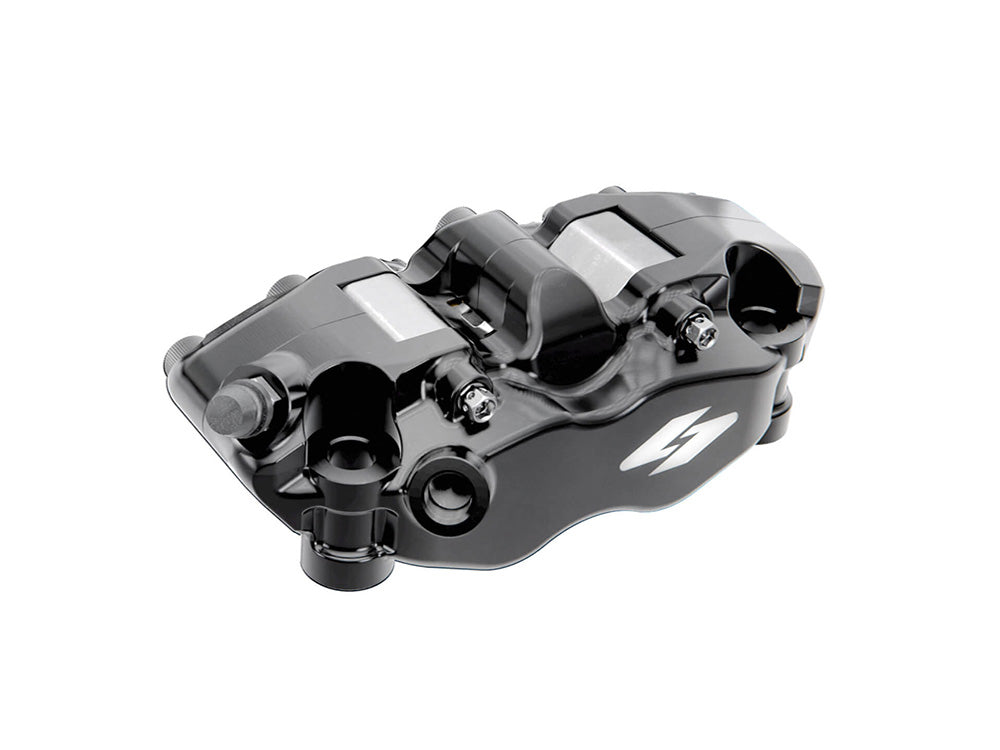 Left Hand Front RTX8 Series Radial 4 Piston Caliper - Black. Can be used as Right Hand Rear Caliper - Kraus Moto
