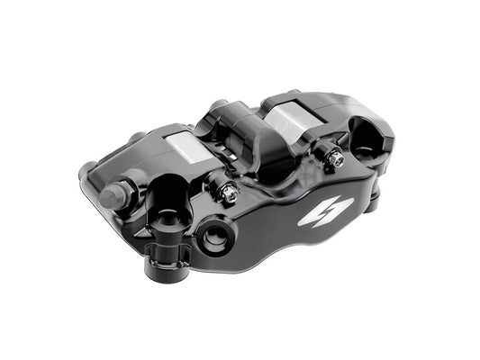 Left Hand Front RTX8 Series Radial 4 Piston Caliper - Black. Can be used as Right Hand Rear Caliper - Kraus Moto
