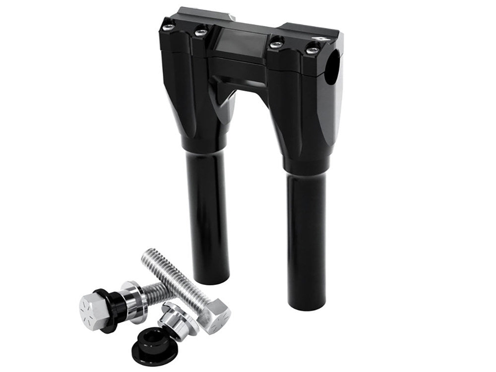 8in. Straight x 1in. Clamp Isolated Riser Kit - Black. Fits 1in. Handlebar - Kraus Moto