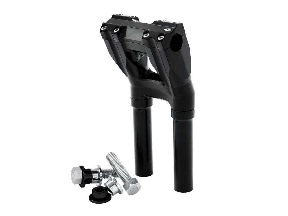 10in. Kickback x 1in. Clamp Isolated Riser Kit - Black. Fits 1in. Handlebar - Kraus Moto