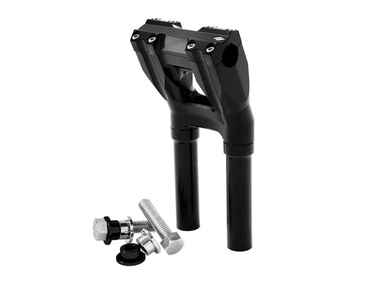 10in. Kickback x 1in. Clamp Isolated Riser Kit - Black. Fits 1in. Handlebar - Kraus Moto