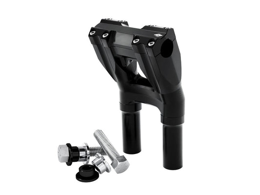 8in. Kickback x 1in. Clamp Isolated Riser Kit - Black. Fits 1in. Handlebar - Kraus Moto