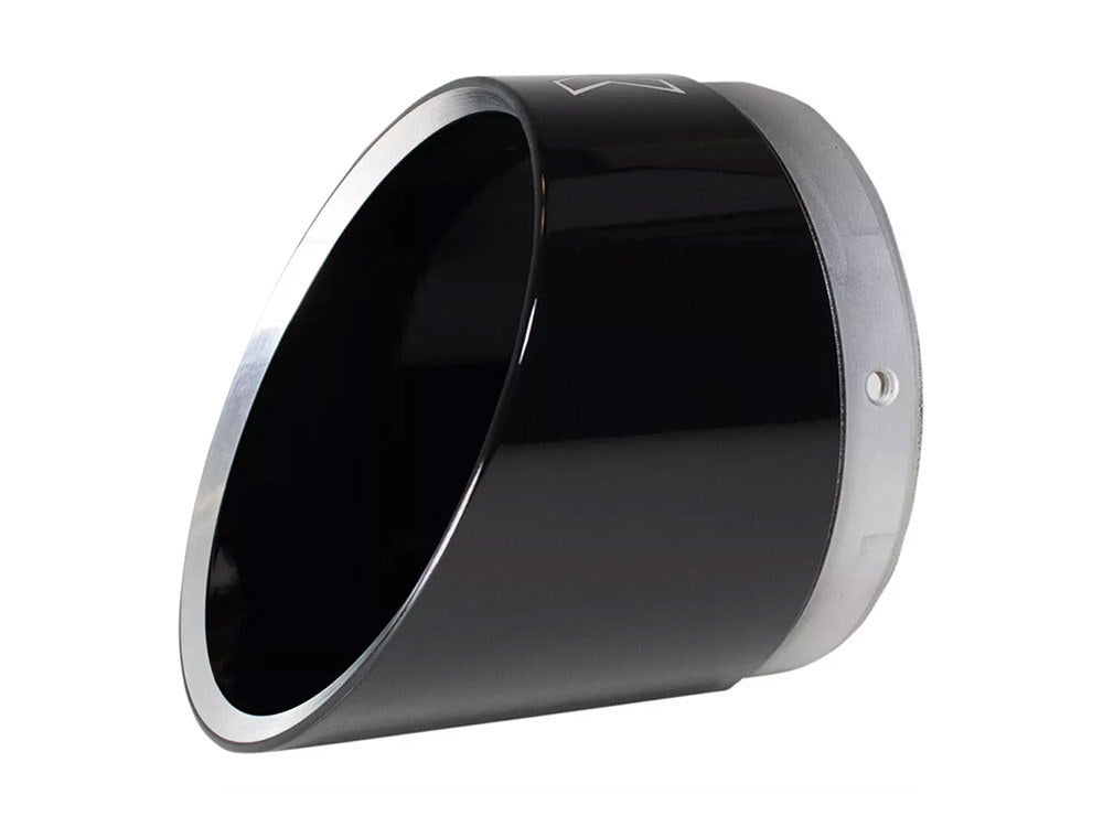Edge Slash Cut Billet End Cap - Black. Fits Khrome Werks 4.5in. Exhausts & Mufflers - Khrome Werks