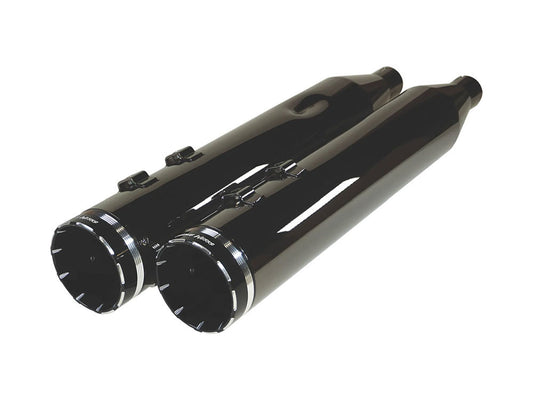 4-1/2in. Tracer Slip-On Mufflers - Eclipse, Scorched Chrome. Fits Touring 2017up. - Khrome Werks