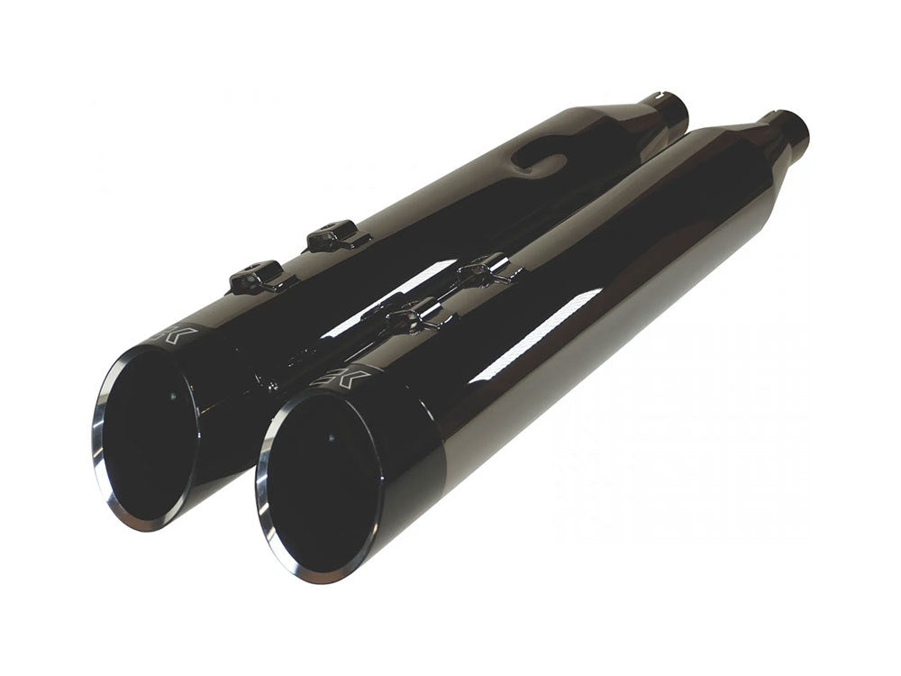 4-1/2in. Edge Slip-On Mufflers - Eclipse, Scorched Chrome. Fits Touring 2017up. - Khrome Werks