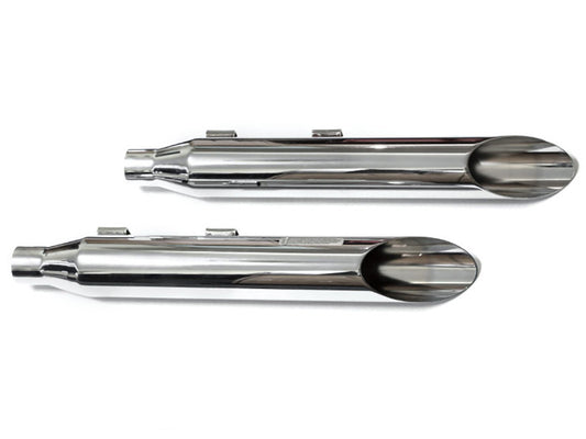 3in. HP-Plus Slash Cut Slip-On Mufflers - Chrome. Fits Softail FXST 2007-2017, Heritage Softail Classic 2007-2017, Breakout 2013-2017 & Rocker 2008-2011. - Khrome Werks