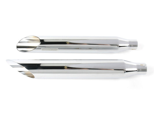 3in. HP-Plus Slash Cut Slip-On Mufflers - Chrome. Fits Softail Deuce 2007 & Fat Boy 2007-2017. - Khrome Werks