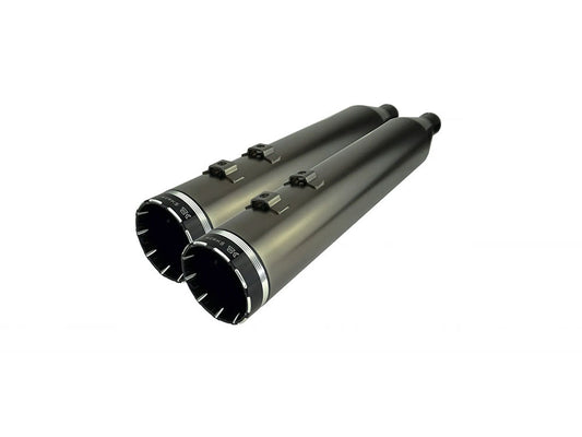 4-1/2in. Tracer Slip-On Mufflers - Smoke, Smoked Satin Chrome. Fits Touring 2017up. - Khrome Werks