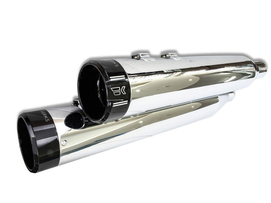 4-1/2in. Klassic Slip-On Mufflers - Chrome with Black End Caps. Fits Touring 2017up. - Khrome Werks