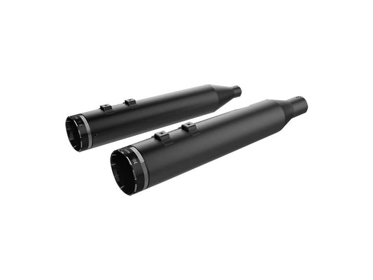 4-1/2in. Tracer Slip-On Mufflers - Black with Black End Caps. Fits Touring 2017up. - Khrome Werks