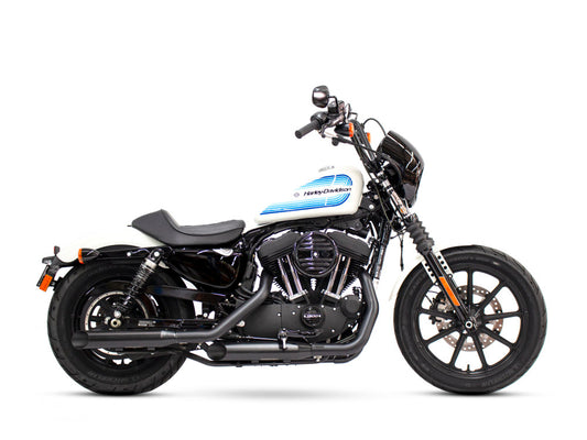 3in. HP-Plus Slash Cut Slip-On Mufflers - Black. Fits Sportster 2014-2021 - Khrome Werks