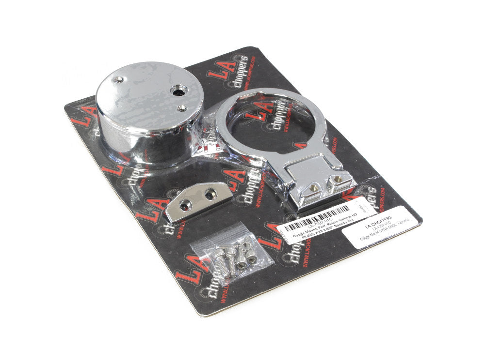 Performance Risers Gauge Mount - Chrome. Fits Various HD Models with 3-3/8in. Speedo. - LA Choppers