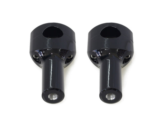 4in. Straight Two Piece Riser Kit - Gloss Black. Fits 1-1/4in. Handlebar - LA Choppers