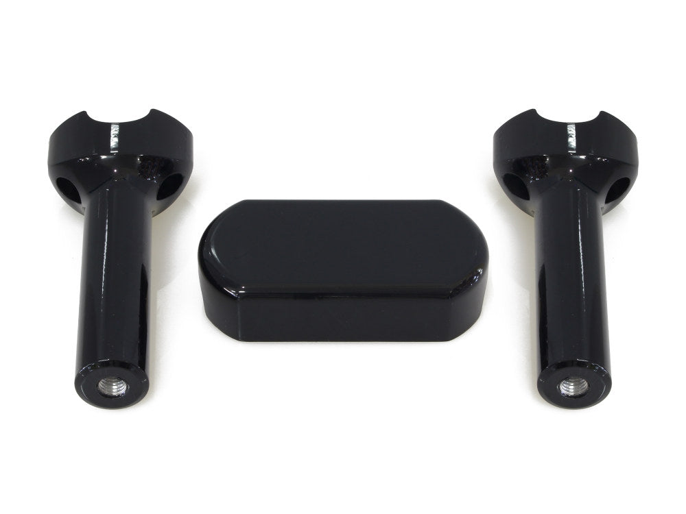 6in. Straight One Piece Riser Kit - Gloss Black. Fits 1-1/4in. Handlebar - LA Choppers