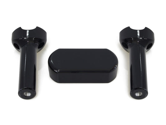 6in. Straight One Piece Riser Kit - Gloss Black. Fits 1-1/4in. Handlebar - LA Choppers