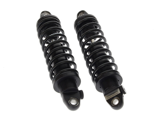 REVO-A Series, 12in. Adjustable Rear Shock Absorbers - Black. Fits Dyna 1991-2017. - Legend Suspension
