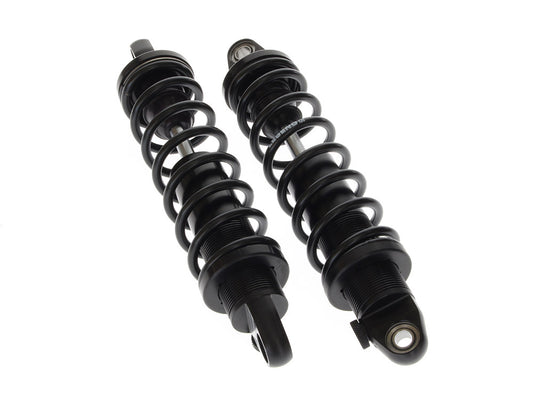 REVO-A Series, 13in. Adjustable Heavy Duty Spring Rate Rear Shock Absorbers - Black. Fits Dyna 2006-2017. - Legend Suspension