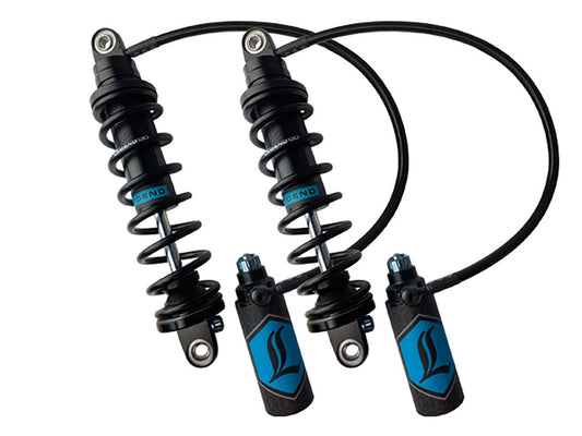 Revo ARC Remote Reservoir Suspension. 13in. Adjustable, Heavy Duty Spring Rate, Rear Shock Absorbers - Black. Fits Touring 2014up. Note: 14? Revo-ARC is not compatible with 2023/2024 CVO Road Glide, CVO Road Glide ST, and CVO Street Glide - Legend Suspen