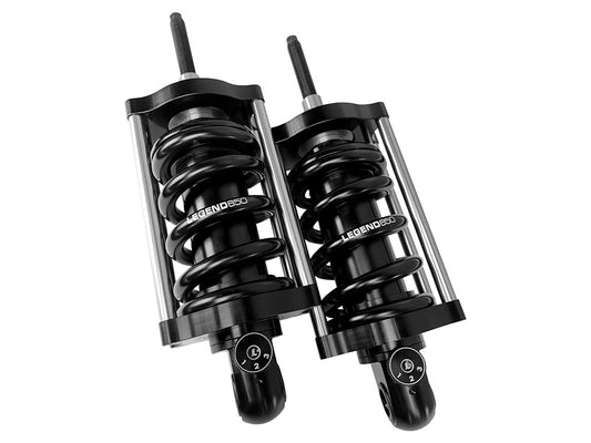 REVO-A Series, Adjustable Rear Shock Absorbers - Black. Fits Softail 2000-2017. - Legend Suspension