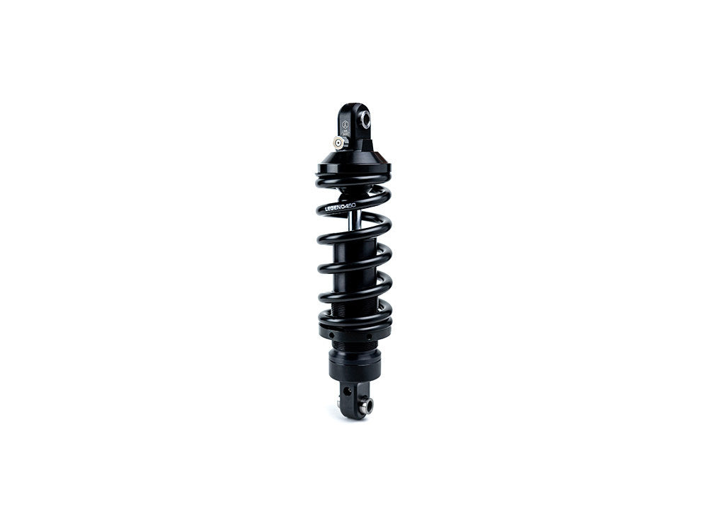 REVO-A Series, 13in. Adjustable Heavy Duty Rear Shock Absorbers - Black. Fits Softail 2018-2024 - Legend Suspension