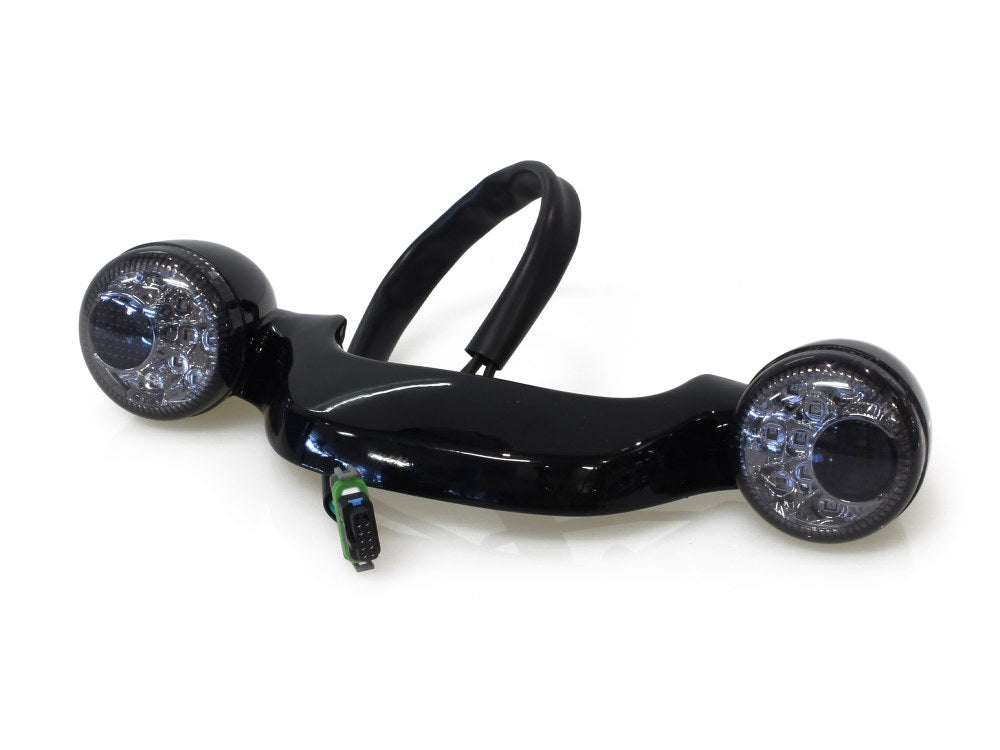 Gloss Black LED Rear Turn Signal Lightbar with Smoke Lenses. Fits Most Touring 2014-2024 - Letric Lighting Co