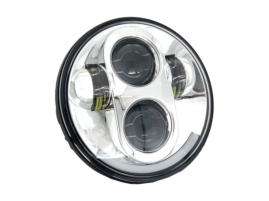 5-3/4in. LED HeadLight - Chrome. Fits H-D & Indian Scout Models with 5-3/4in. Headlight. - Letric Lighting Co