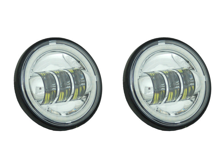4-1/2in. LED Passing Lamp Inserts with Halo - Chrome. - Letric Lighting Co