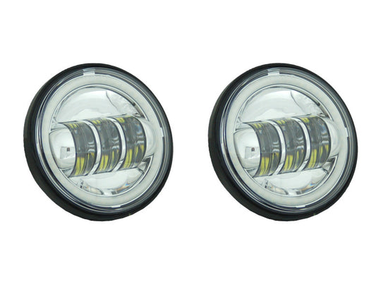 4-1/2in. LED Passing Lamp Inserts with Halo - Chrome. - Letric Lighting Co