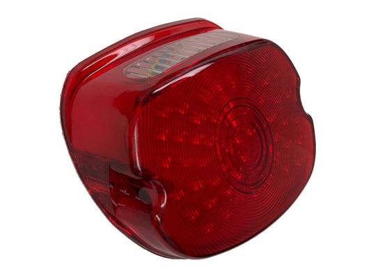 LED Low Profile Taillight with Red Lens & Number Plate Illumination. Fits Most 1999up Models. - Letric Lighting Co