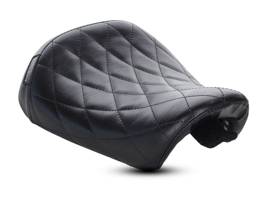 Bare Bones Solo Seat with Diamond Stitch. Fits 883C & 1200C Sportster Custom 2004-2006 & 2010-2021 Models with Factory 4.5 Gallon Fuel Tank. - LePera Seats