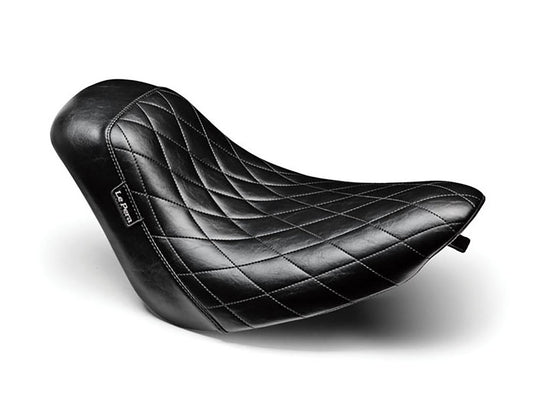 Bare Bones Solo Seat with Black Diamond Stitch. Fits Softail 2006-2017 with 200 OEM Rear Tyre. - LePera Seats