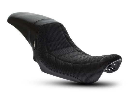 Daytona Sport Dual Seat with Basket Weave & Flat Track Pleats. Fits Dyna 2006-2017. - LePera Seats