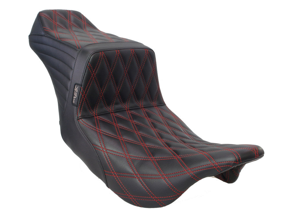 TailWhip Dual Seat with Red Double Diamond Stitch. Fits Most Touring 2008-2024 - LePera Seats