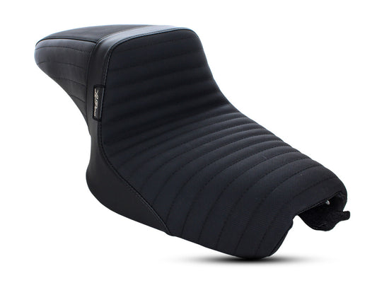 Kickflip Dual Seat with Pleated Gripper Tape. Fits Sportster 2004-2006 & Sportster 2010-2021 Models with either 3.3 or 4.5 Gallon Tank. - LePera Seats