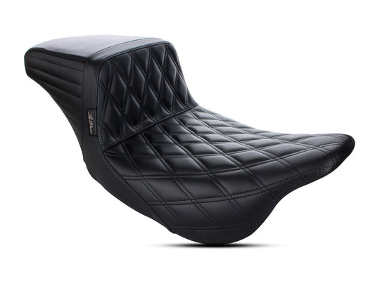 Kickflip Dual Seat with Black Double Diamond Stitch. Fits Most Touring 2008-2024 - LePera Seats