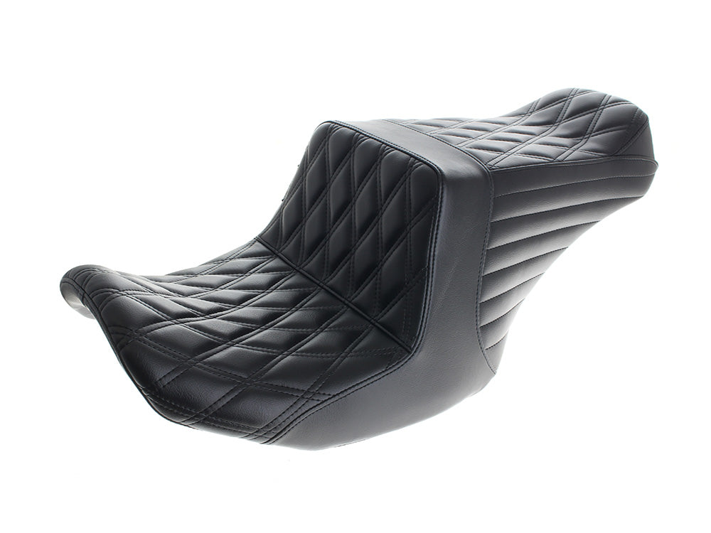 TailWhip Daddy Long Legs Dual Seat with Black Double Diamond Stitch - Extended Reach. Fits CVO Touring 2023up, Street Glide & Road Glide 2024up, Touring 2025up - LePera Seats