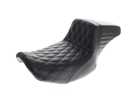 Kickflip Daddy Long Legs Dual Seat with Black Double Diamond Stitch - Extended Reach. Fits CVO Touring 2023up, Street Glide & Road Glide 2024up, Touring 2025up - LePera Seats