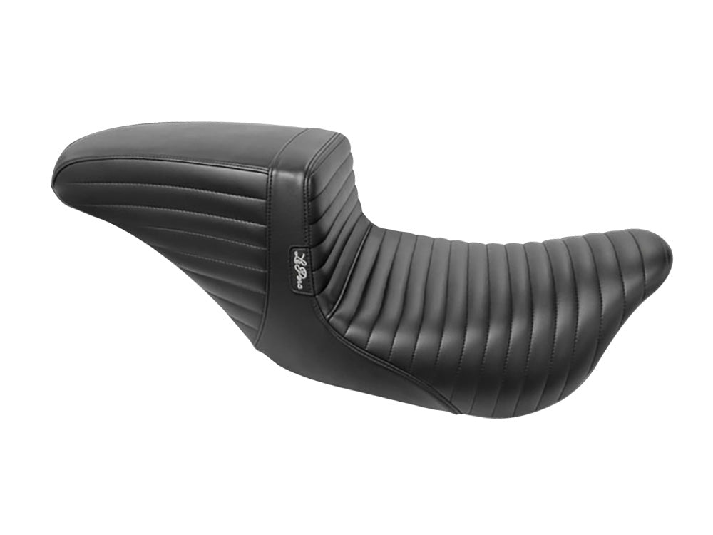 Kickflip Dual Seat with Black Pleated Stitch. Fits CVO Touring 2023up, Street Glide & Road Glide 2024up, Touring 2025up - LePera Seats