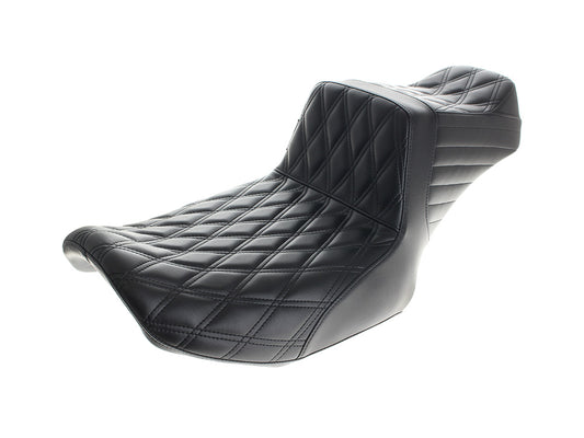 TailWhip Up Front Reduced Reach Dual Seat with Black Double Diamond Stitch. Fits CVO Touring 2023up, Street Glide & Road Glide 2024up, Touring 2025up - LePera Seats