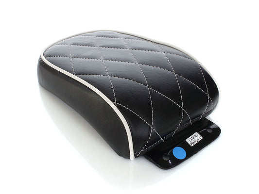 Bare Bones Pillion Pad with White Stitching & White Piping. Fits Softail 2008-2017 with 150 OEM Rear Tyre. - LePera Seats